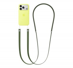 iPhone_17_Pro_Silver_Neon_Yellow_Silicone_Case_with_MagSafe_Green_Crossbody_Strap_Pure_Back_Screen_USEN